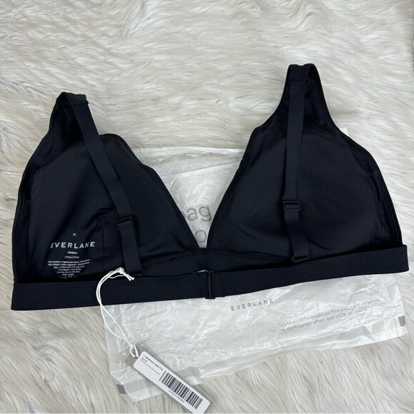 Everlane Women's NWT Black The ReNew Plunge Triangle Swim Top‎ XL/C40.5 - Picture 3 of 11